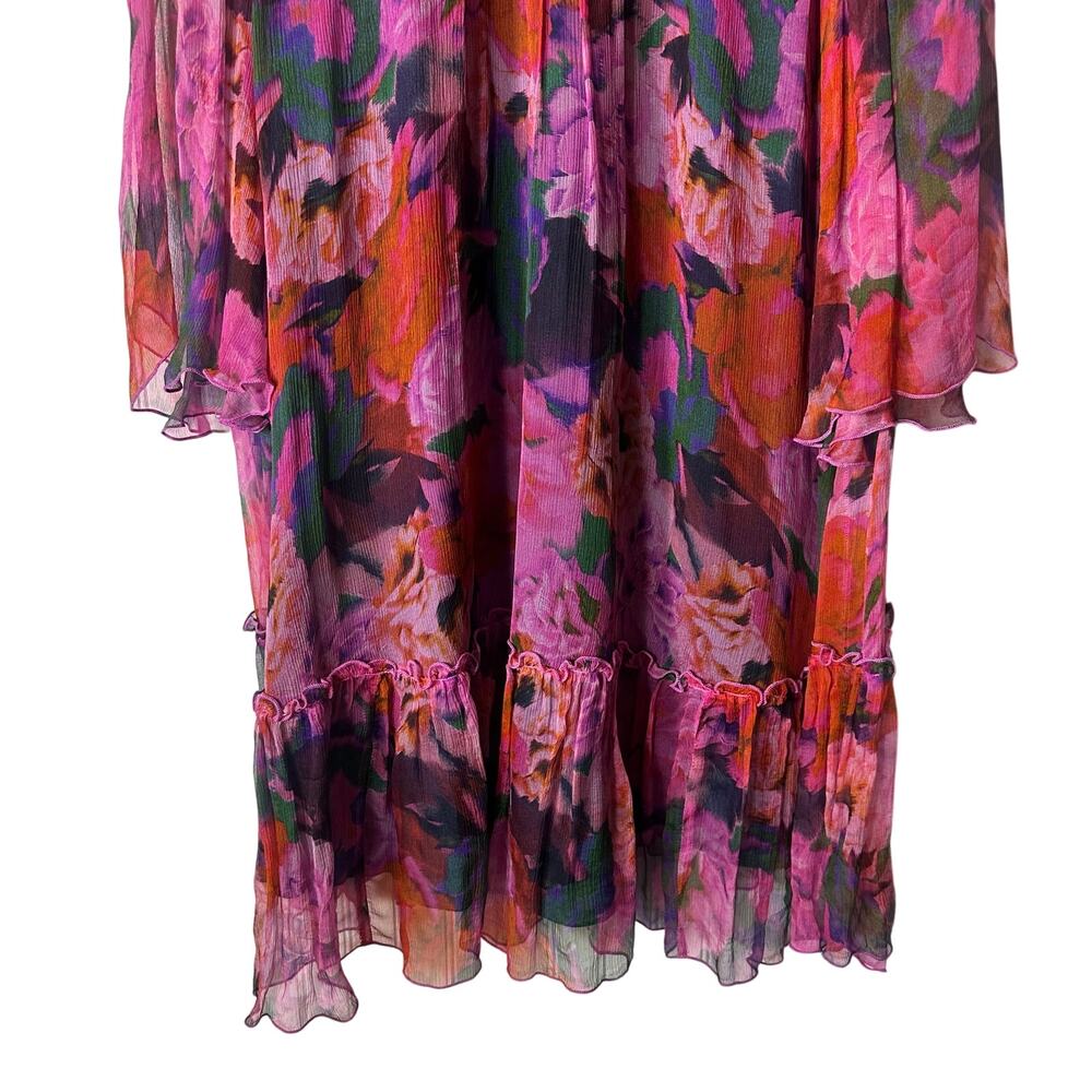 Johnny Was Visions Mini Dress Floral Silk NEW - Picture 7 of 11